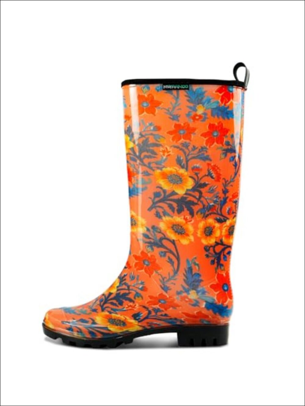 Women's Tall Waterproof PVC Rain Boots Non-Slip Garden Boots Pull-On Handle